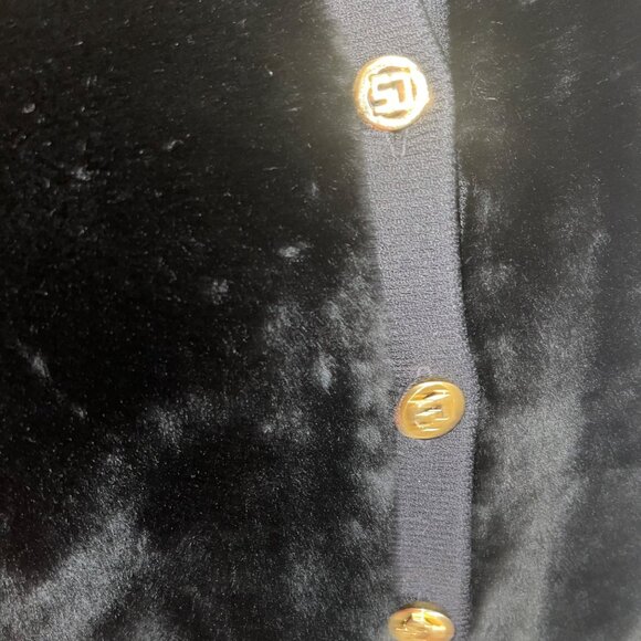 St John Vintage Womens Jacket Size Large Black Bomber Pockets Casual Faux Fur - Picture 5 of 16